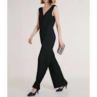 Designer-Plissee-Overall, schwarz