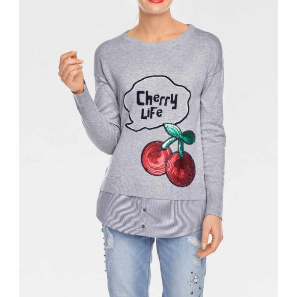 Two-in-one sweater, grey-blend