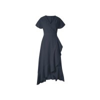 Designer-Wickelkleid m. Volant, marine