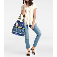 Designer-Jeans m. Perlen, hellblau