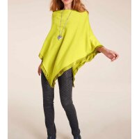 Designer-Feinstrickponcho m. Pailletten, limette