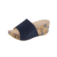 Goat velours mule, blue