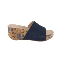 Ziegen-Veloursleder-Pantolette, blau