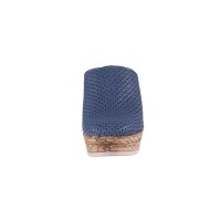 Rindleder-Cut-Out-Clog, jeansblau