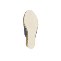 Rindleder-Cut-Out-Clog, jeansblau