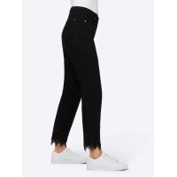 Five pocket jeans with lace, black