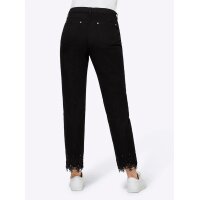 Five pocket jeans with lace, black