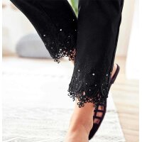 Five pocket jeans with lace, black