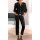 Five pocket jeans with lace, black