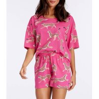 Allover-Animalprint-Shorty, pink-gemustert