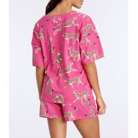 Allover-Animalprint-Shorty, pink-gemustert