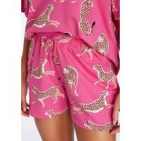 Allover-Animalprint-Shorty, pink-gemustert