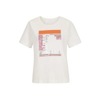 Shirt with print and glitter stones, ecru