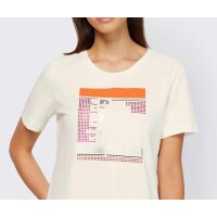 Shirt with print and glitter stones, ecru