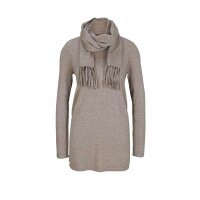 Designer-Feinstrickpullover m. Schal, beige