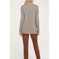 Designer-Feinstrickpullover m. Schal, beige