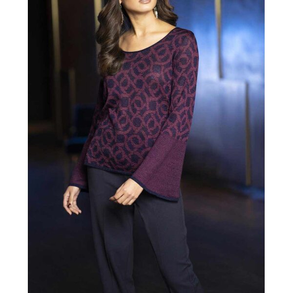 Designer-Pullover, bordeaux-marine