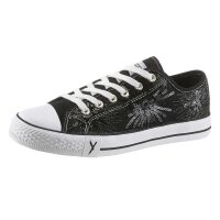 Sneaker m. Pailletten, schwarz