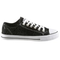 Sneaker m. Pailletten, schwarz