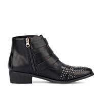 Marken-Stiefelette m. Nieten, schwarz