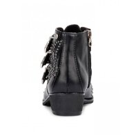 Marken-Stiefelette m. Nieten, schwarz
