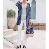 Longstrickjacke, softbleu-marine