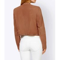 Designer-Lamm-Velourslederjacke m. Ösen, cognac