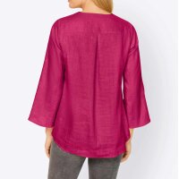 Designer-Leinen-Bluse m. Spitze, pink