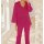 Designer-Leinen-Bluse m. Spitze, pink