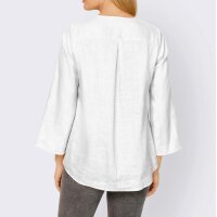 Linen blouse with lace, ecru