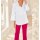 Linen blouse with lace, ecru