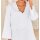 Linen blouse with lace, ecru