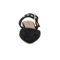 Ziegen-Veloursleder-Pantolette, schwarz