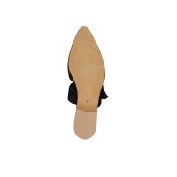 Ziegen-Veloursleder-Pantolette, schwarz