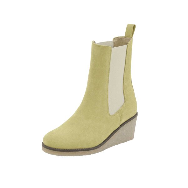 Buty zamszowe ze skóry bydlęcej, żółte
