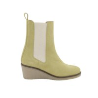 Buty zamszowe ze skóry bydlęcej, żółte