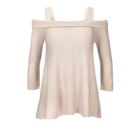 Rib knit sweater, light taupe