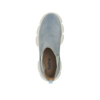 Cowhide suede boots, light blue