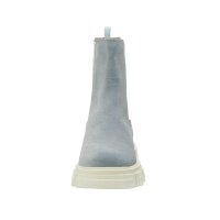 Cowhide suede boots, light blue