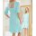 Jersey dress with eyelet embroidery, aqua