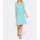 Jersey dress with eyelet embroidery, aqua