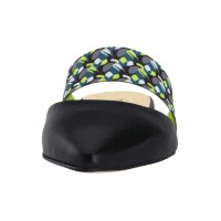 Leather mule, black-green