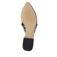 Leather mule, black-green