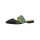 Leather mule, black-green