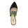 Leather mule, black-green