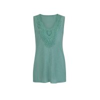 Shirttop m. Spitzenbesatz, jade