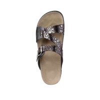 Cowhide mule with metalic effects, grey