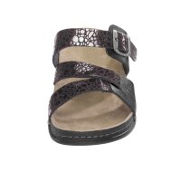 Cowhide mule with metalic effects, grey