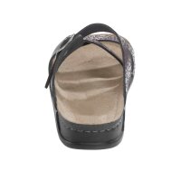 Cowhide mule with metalic effects, grey