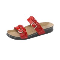 Lack-Rindleder-Pantolette, rot